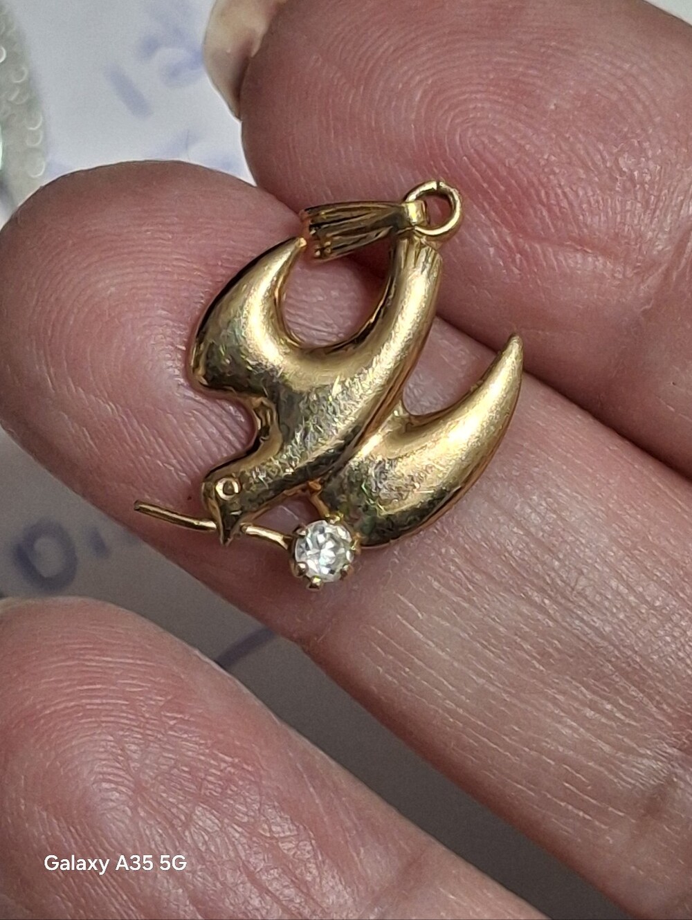Peace Dove 1/20 14kt gold-filled pendant with CZ
